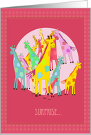 giraffe crew, birthday surprise card