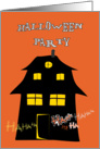 haunted house halloween party invitation card