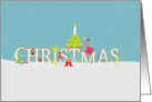 cute Christmas card with Christmas tree and children card