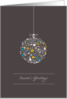 season’s greetings stylized Christmas ball card