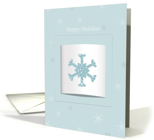 happy holidays blue snowfake shape desgin card (719426)