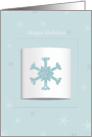 happy holidays blue snowfake shape desgin card