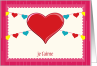 je t’aime, big red heart card