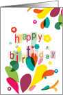 happy birthday colorful bubbles card