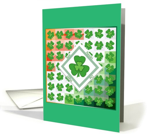 shamrock on shade of green and orange background happy St... (772752)