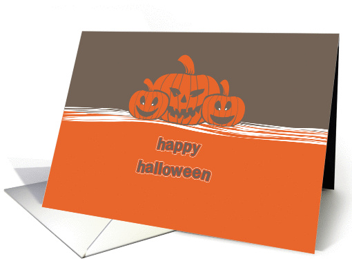 Happy Halloween, cute and funny orange pumpkin card (865221)