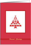 Season’s Greetings, stylized Christmas tree card