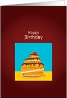 Happy Birthday, yummy big cream cake with cherry on top card