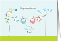 Congratulations expecting boy and girl twins card
