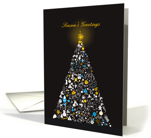 Season's Greetings, stylized Christmas tree card (878451)