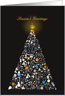 Season’s Greetings, stylized Christmas tree card