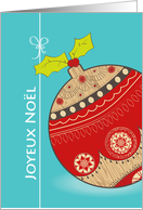 merry Christmas, joyeux Nol, bauble / ornament card