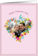 Happy Valentine’s day, heart and flowers card