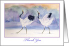 Red Crowned Cranes-thnak you-blank card