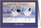 Red Crowned Cranes-thnak you-blank card