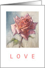 Pink Rose - LOVE card