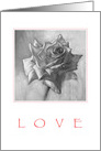 Black & white Rose-LOVE-blank card