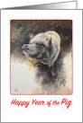 Happy Year of the Pig - blank card