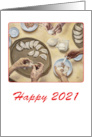Happy 2021, hands making pot stickers- blank card
