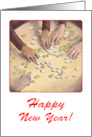 Happy New Year-Chinese Mah Jiang game-blank card