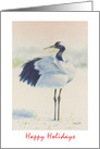 Happy New Year, Happy Holidays-Red Crowned Crane card