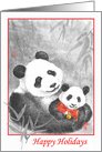 Happy Holidays-Panda Mom & baby card