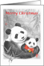 Merry Christmas-adopted parents-Panda-Asian art card