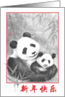 Happy Chinese New Year-Panda-Chinese Character card
