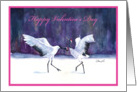 Happy Valentine’s Day to best partner-Dancing Red Crowned Cranes card