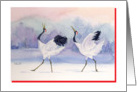 Happy Valentine’s Day-Dancing Red Crowned Cranes card
