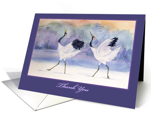 Red Crowned Cranes-thnak you-blank card (1264464)