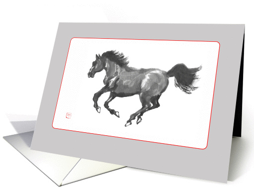 Galloping horse- blank card (1431264)