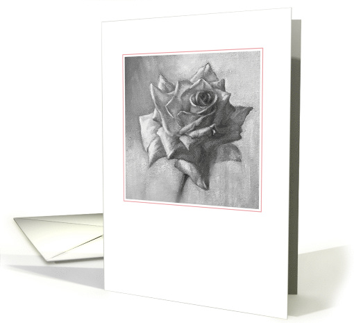 Rose-black & white - blank card (1473346)