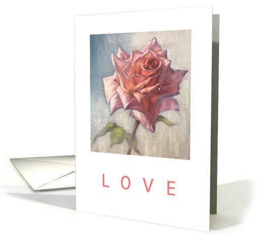 Pink Rose - LOVE - blank card (1473352)