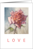 Pink Rose - LOVE - blank card