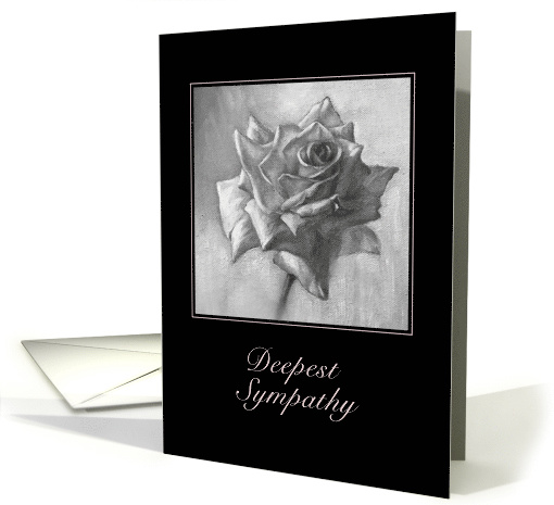 Rose-black & white - deepest sympathy card (1473354)