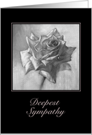 Rose-black & white - deepest sympathy card