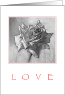 Black & white Rose-LOVE-blank card