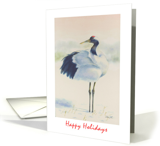 Happy New Year, Happy Holidays-Red Crowned Crane card (651199)