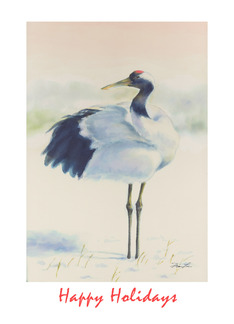 Happy New Year, Happy Holidays-Red Crowned Crane