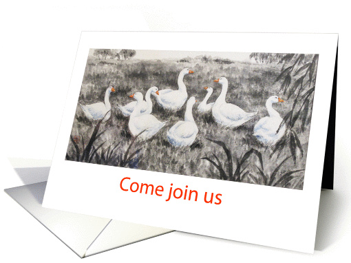 Come join us for coffee-geese card (654914)