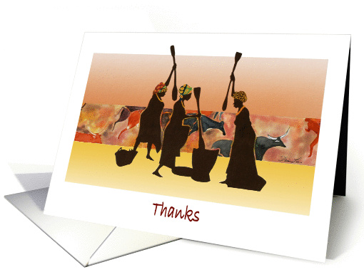 Thanks - African Women Cave painting card (664018)