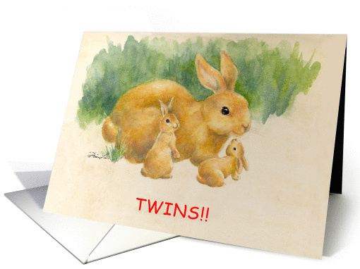 Congratulations-Twins-Bunnines card (677660)