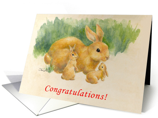 Congratulations-Twins-Bunnines card (677663)
