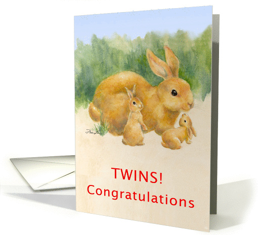 Congratulations-Twins-Bunnines card (677666)