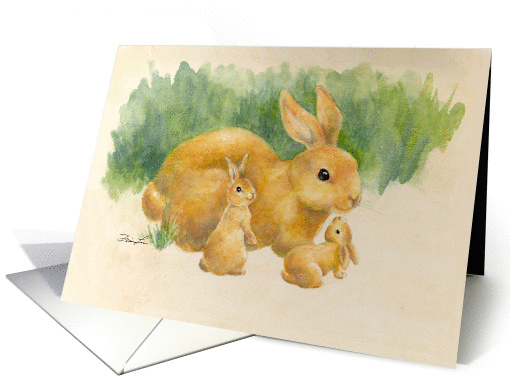 Bunnies painting-Blank card (682092)