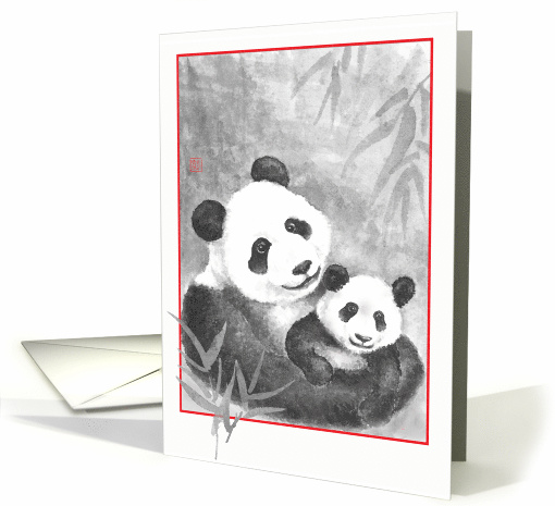 Panda-Blank-Asian art card (733563)