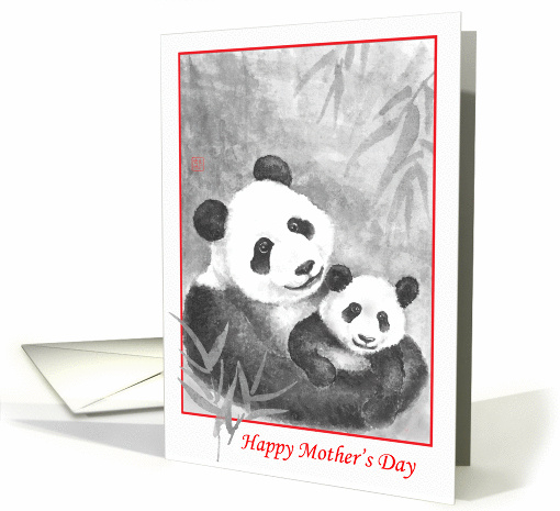 Happy Mother's Day-Panda mom & baby card (738111)