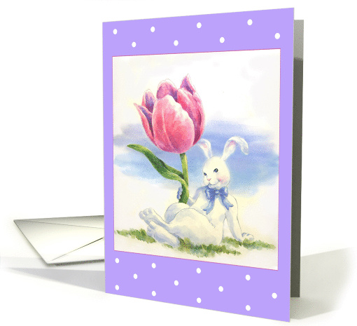 Bunny-Tulip-Easter party invitation card (769315)