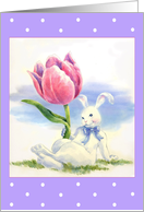 Bunny-Tulip-Easter party invitation card